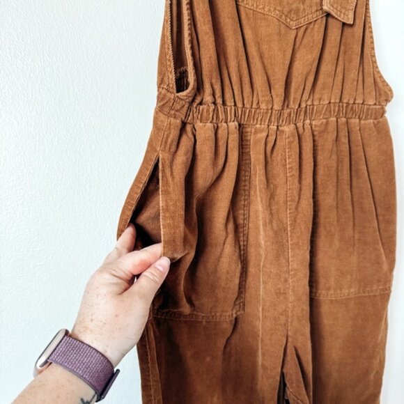 Very J Brown Cotton Corduroy Overalls Size Small - Picture 4 of 10